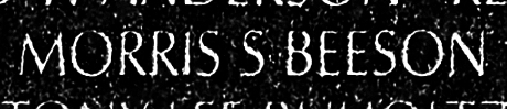 beeson's name engraved in the Wall
